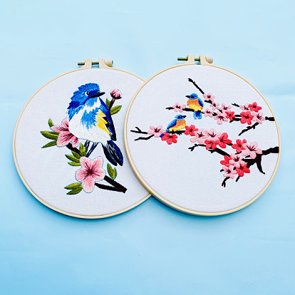 Branch bird cross stitch stretch embroidery diy embroidery material package
