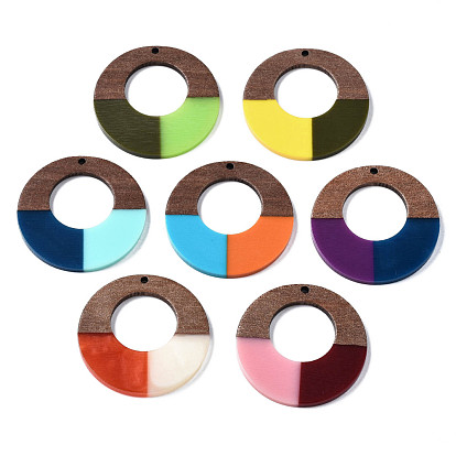 Resin & Walnut Wood Pendants, Ring
