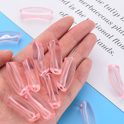 Transparent Acrylic Beads, Curved Tube