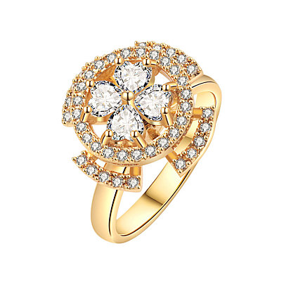 Cross Rotatable Finger Ring Rings for Women, Brass Cubic Zirconia Fidget Spinner Rings for Calming Worry Meditation