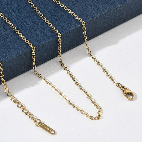 2MM 304 Stainless Steel Cable Chain Necklaces for Women, Ion Plating(IP)