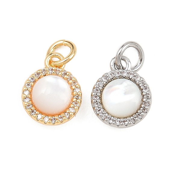 Латунные микро проложить кубического циркония подвески, круглые подвески, с оболочкой, с целью перехода в кольце