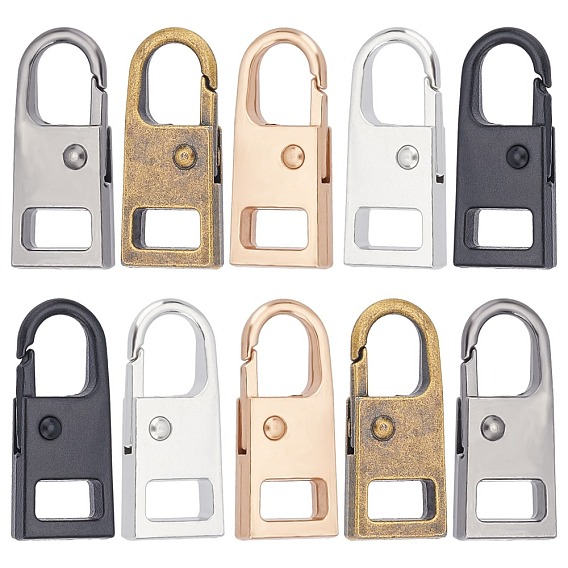 10Pcs 5 Colors Zinc Alloy Zipper Slider, for Garment Accessories