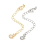 Brass Curb Chain Extender, End Chains with Lobster Claw Clasps and Cubic Zirconia Charms, Money Bag