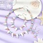Natural Morganite & Larimar Chips Beads & Natural Spiral Shell Necklaces & Dangle Earring & Bracelets Sets, with 304 Stainless Steel Earring Hooks