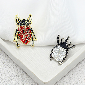 Creative Beetle Brooch - Heart, Brain and Body Shaped Insect Badge for Fashionable Accessories Collection
