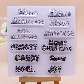 Christmas Theme Clear Silicone Stamps, for DIY Scrapbooking, Photo Album Decorative, Cards Making, Stamp Sheets, Film Frame
