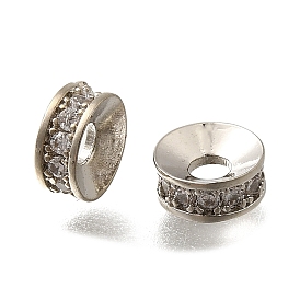 Латунные микропаве из прозрачного кубического циркония, долговечный, плоско-круглые