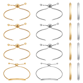 Набор для изготовления браслета-слайдера из прямоугольной заготовки для штамповки своими руками, в том числе изготовление ползунковых браслетов из нержавеющей стали, ссылки соединители