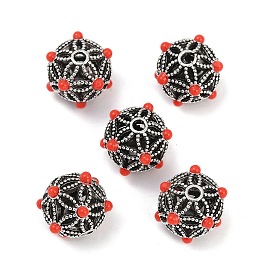 Сплавочные овальные бусины тибетского стиля , cmолой, круглые