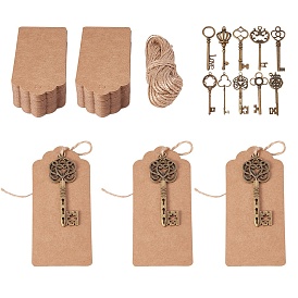 Tibetan Style Alloy Crown Skeleton Key Big Pendants