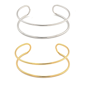 Hollowed 304 Stainless Steel Cuff Bangles for Women Men