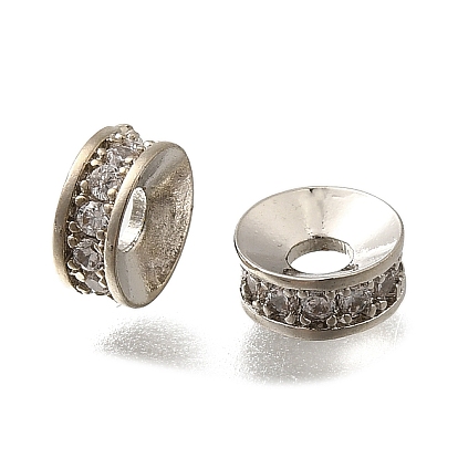 Латунные микропаве из прозрачного кубического циркония, долговечный, плоско-круглые