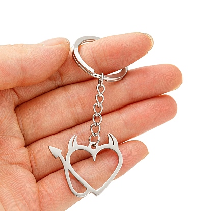 Halloween Stainless Steel Keychains, Heart