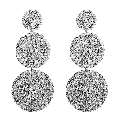 Sparkling Multi-layered Round Diamond Earrings for Women - Bold and Versatile Fashion Jewelry