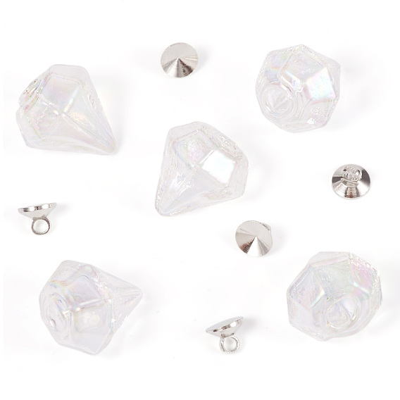 Наборы для самостоятельного изготовления подвесок из стеклянных бутылок с бриллиантами, включая латунные бусины-подвески