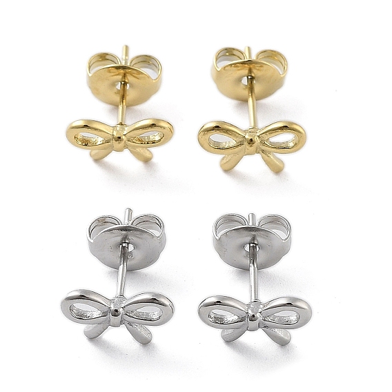 304 из нержавеющей стали серьги, бантом