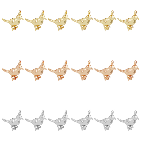 18 шт 3 цвета латунные подвески, птица