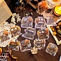 10Pcs Shop Theme PET Adhesive Waterproof Stickers Self-Adhesive Stickers, for DIY Photo Album Diary Scrapbook Decoration