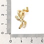 Rack Plating Brass Micro Pave Clear Cubic Zirconia Pendants, Long-Lasting Plated, Cadmium Free & Lead Free, Bowknot