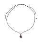 Collier pendentif rond en pierres précieuses naturelles mélangées, collier réglable en fil de nylon pour fille femme
