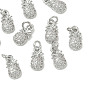 SHEGRACE Brass Micro Pave Cubic Zirconia Pendants, Pineapple Charm, Cadmium Free & Nickel Free & Lead Free, Clear