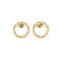 304 Stainless Steel Hollow Ring Stud Earrings for Woman