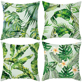 Summer Green Plant Series Printed Pillow Cover Peach Skin Sofa Home Decor Cushion Cover