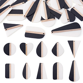 20 шт. 10 подвески из смолы и натурального дерева, разнообразные, два тона