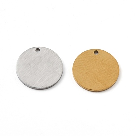304 Stainless Steel Pendants, Double Side Drawbench, Stamping Blank Tag, Flat Round