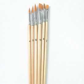 Paint Wood Brushes Set, with Aluminium Tube and Nylon Hair, for DIY Oil Watercolor Painting Craft