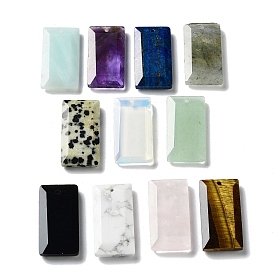 Gemstone Pendants, Faceted Rectangle Charms
