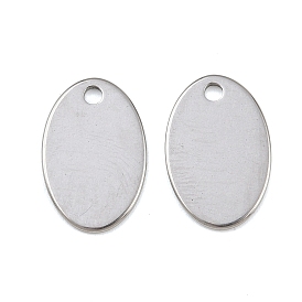 304 подвески из нержавеющей стали для штамповки заготовок, овальные амулеты, 17.5x11.5x1 мм, отверстие : 2 мм
