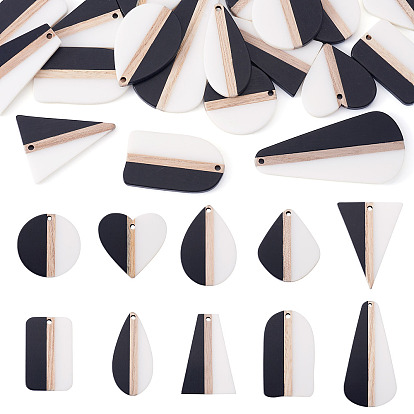 20 шт. 10 подвески из смолы и натурального дерева, разнообразные, два тона