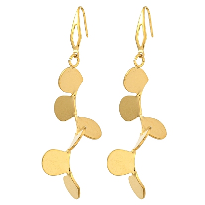 Ion Plating(IP) 304 Stainless Steel Earrings for Women, Leaf