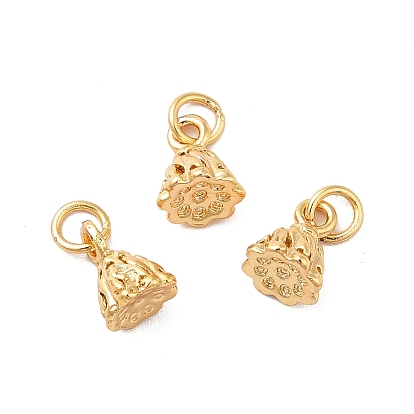 Rack Plating Brass Pendants, with Jump Ring, Lotus Seed Pod