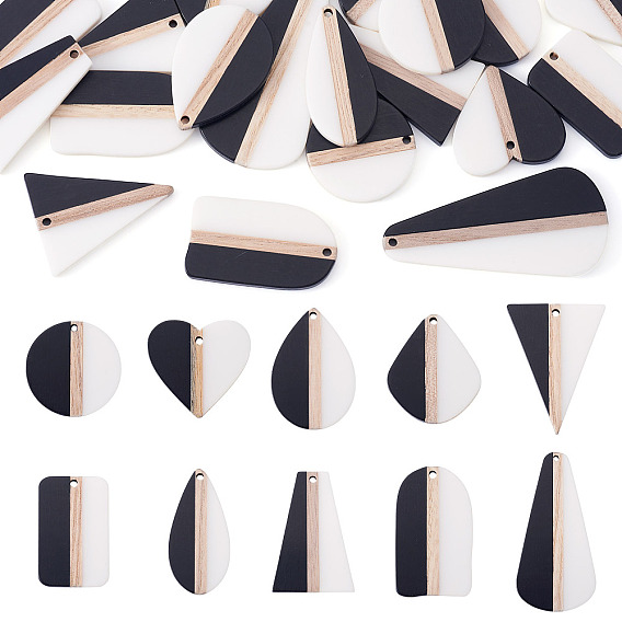 20 шт. 10 подвески из смолы и натурального дерева, разнообразные, два тона