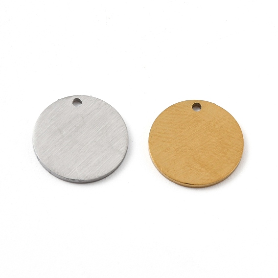 304 Stainless Steel Pendants, Double Side Drawbench, Stamping Blank Tag, Flat Round
