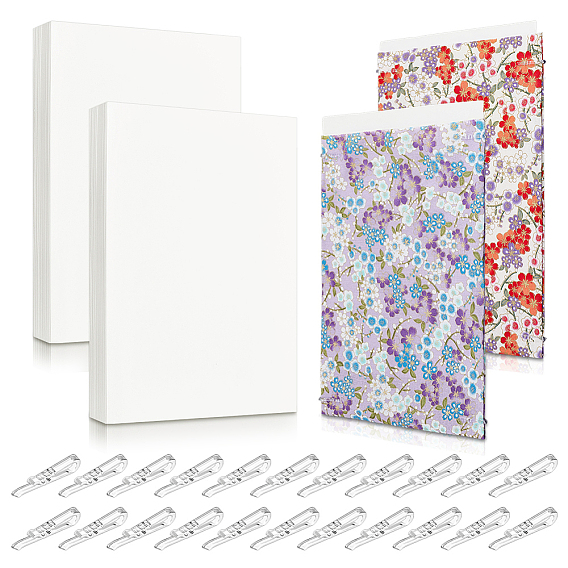 200шт. крафт-бумаги, с 900шт. пластиковыми зажимами для рубашки, прямоугольные