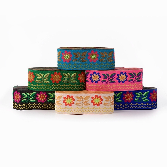 Embroidery Polyester Ribbons, Jacquard Ribbon, Tyrolean Ribbon, Garment Accessories, Floral Pattern