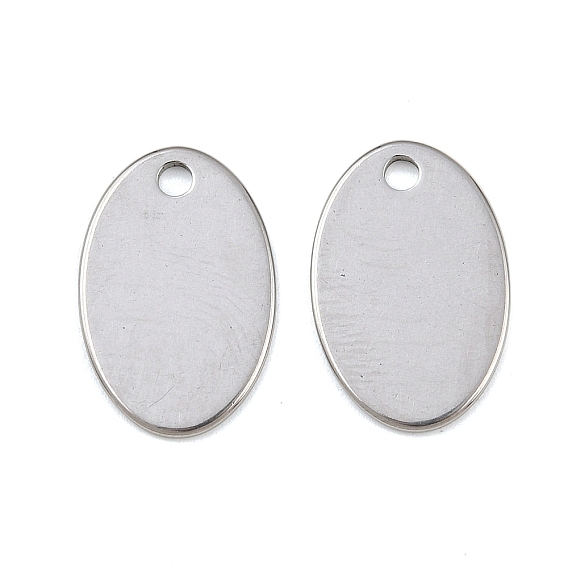 304 подвески из нержавеющей стали для штамповки заготовок, овальные амулеты, 17.5x11.5x1 мм, отверстие : 2 мм