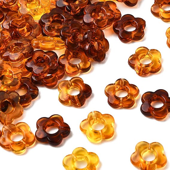 Прозрачные акриловые бусины, имитировать янтарные бусы, цветок