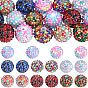 24Pcs 8 Colors Opaque Resin Rhinestone Beads, Round