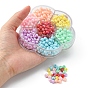 490Pcs 7 Style Opaque Acrylic Beads, AB Color Plated, Round