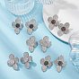 Imitation Druzy Gemstone Resin Flower Stud Earrings, Ion Plating(IP) Silver 304 Stainless Steel Earrings Women