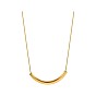 Minimalist Smile Curved Tube Necklace - Trendy, Chic, Stainless Steel, Collarbone Jewelry.