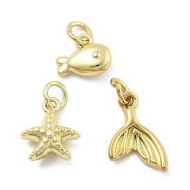 Латунные подвески, без кадмия, без никеля и без свинца, морские животные амулеты, с целью перехода в кольце