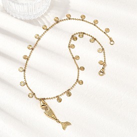 304 Женские ожерелья с подвеской в виде рыбы из нержавеющей стали