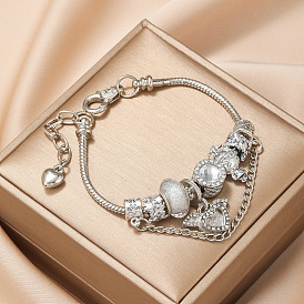 Pendentif d'amour cupidon féerique blanc, bracelet de couple, bijoux à ficelle à main