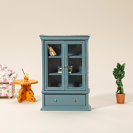 1:12 Dollhouse Accessories, Dollhouse Miniature Modern Living Room Storage Cabinet  Modern, Glass Cabinet